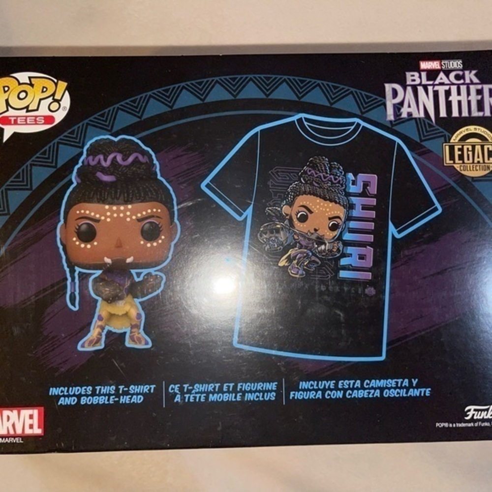 NIB Funko Black Panther Shirt & Bobble-Head‎ - Picture 5 of 7
